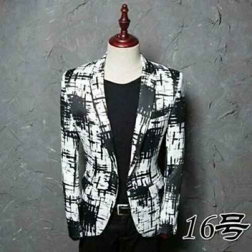 Herren chinesischer Stil Blumendruck Revers Mantel Jacke schmale Passform lässig Langarm - Bild 40 von 51