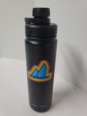 Trango Roller Disco Double Wall Stainless Steel Hot Cold Water Bottle Black EUC