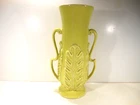 Vtg Red Wing Vase #1379 Lime with Grey Handled Vase Raised Leaf 1948 Orig. Seal!