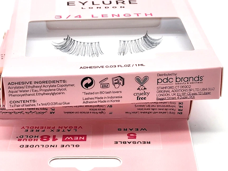 2 Pack Eylure 3/4 Length Naturals 003 False Lashes Featherlight W/ Adhesive - Image 4 of 4