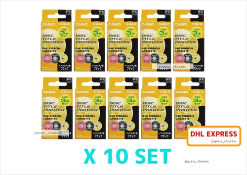 CASIO TR-18BK-3P BLACK THERMAL INK RIBBON DISC TITLE PRINTER 3 PACK X SET JAPAN 