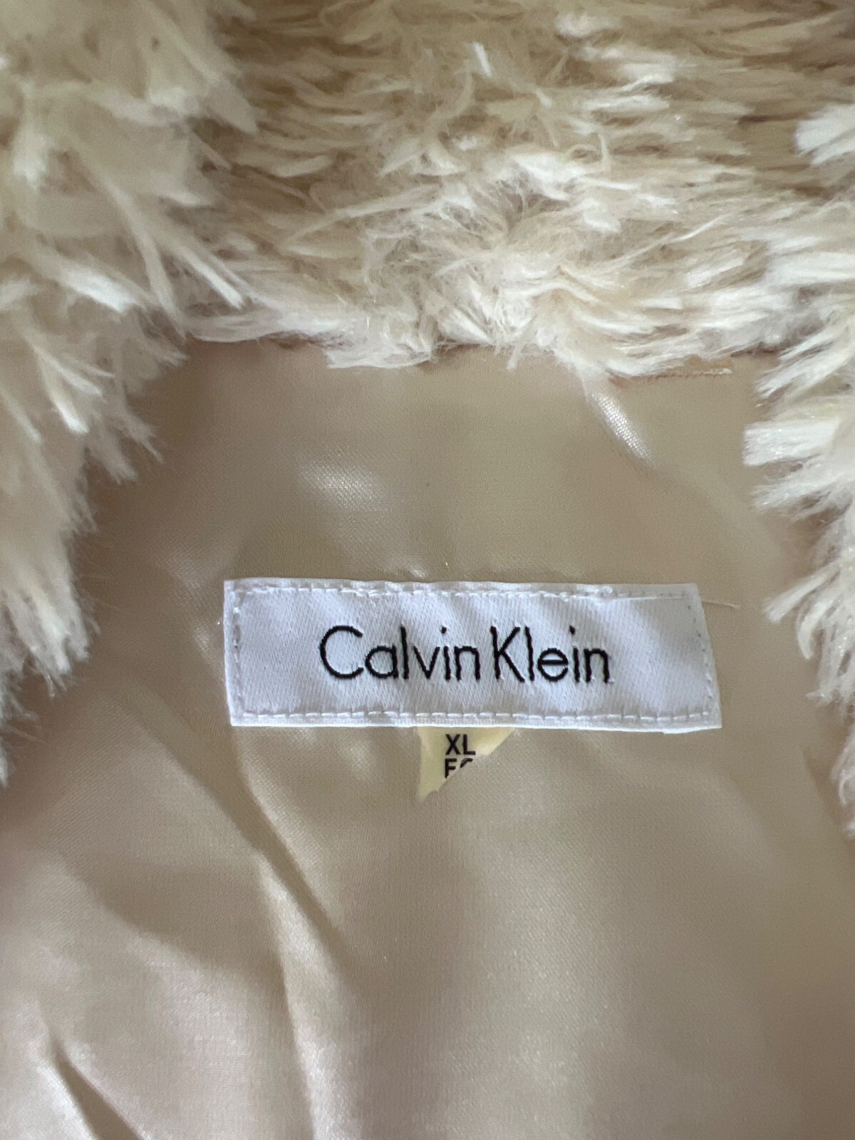 Calvin Klein Faux Fur Vest - Size XL - NWT - Cream White - MSRP $109.50 thumbnail 3