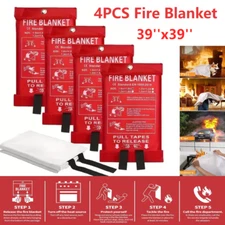 4 PACK FIRE BLANKET Fiberglass Hero Emergency Home Retardant Prepared 39''x39''*