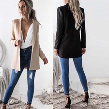 Women Lapel Slim Cardigan Blazer