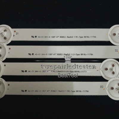 12-Piece LED Backlight Strip Set For LG 47LN570S TV (Replaces 6916L-1174A, Etc.)