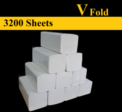 OneTouch 2-Ply White Paper Towels – Z Fold / C Fold / V Fold Hand Towels (3200 Sheets)