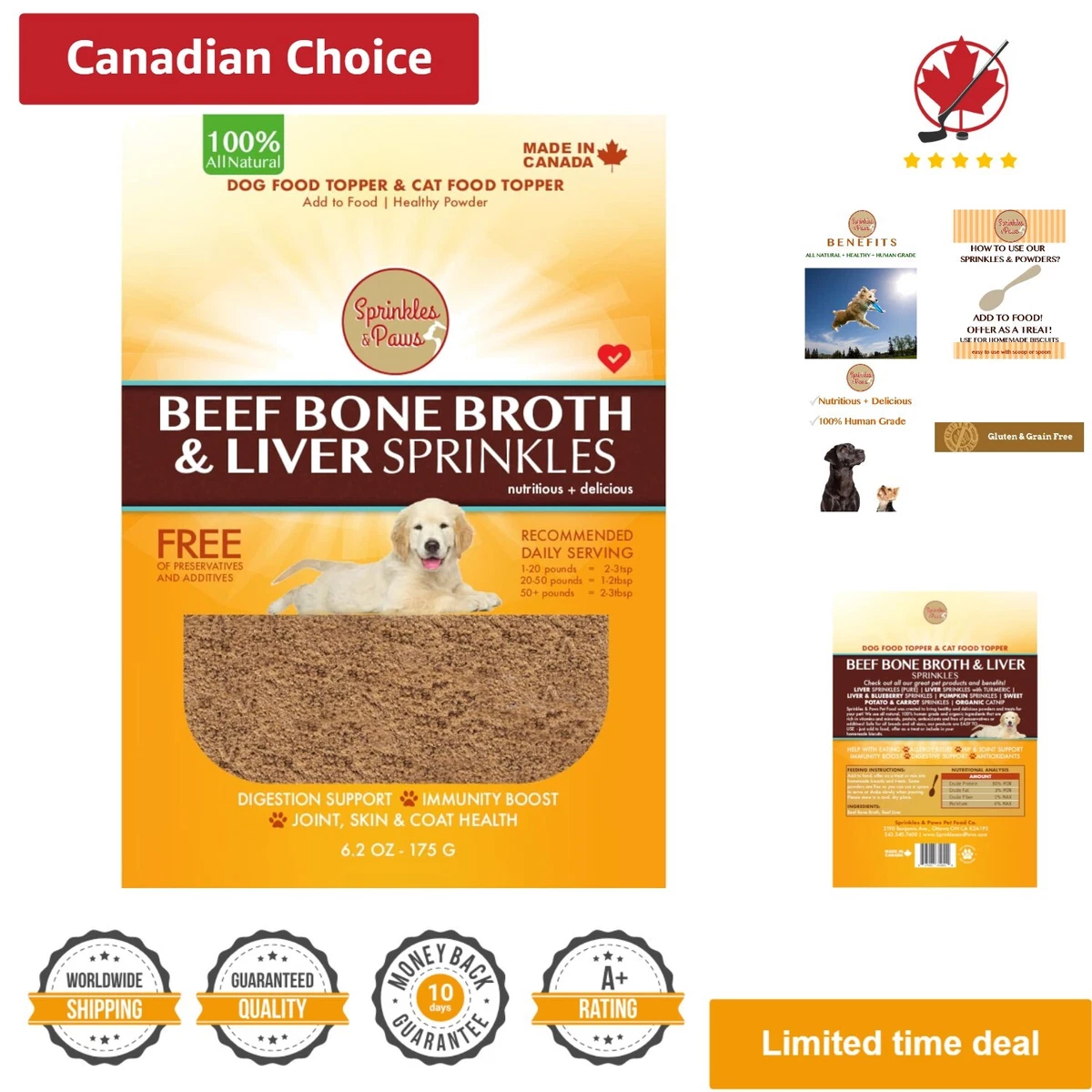 Gourmet Dog Cat Food Topper All Natural Beef Liver Bone Broth