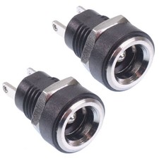 2 x 2.5mm x 5.5mm Round Panel Chasis Mount Female Socket DC Connector Jack Plug