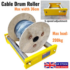 Cable Reel Drum Roller De-reeler Dispenser Adjust Max 36cm Width for Wire Reel