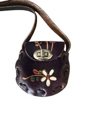 Vintage Mexican Tooled Leather Mini Purse   Kids / Small Crossbody