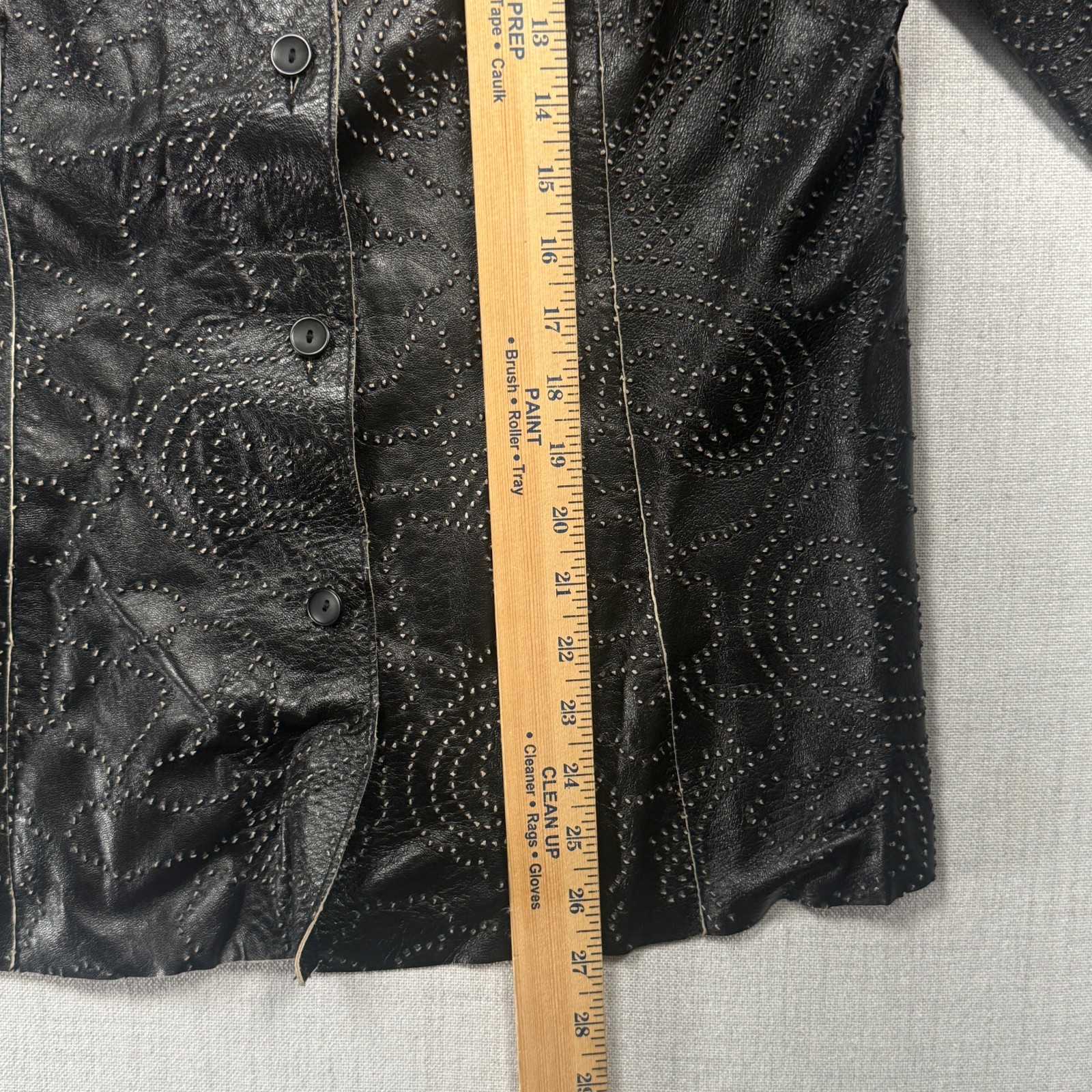 Marisa Minicucci Leather Button Front Perforated … - image 7