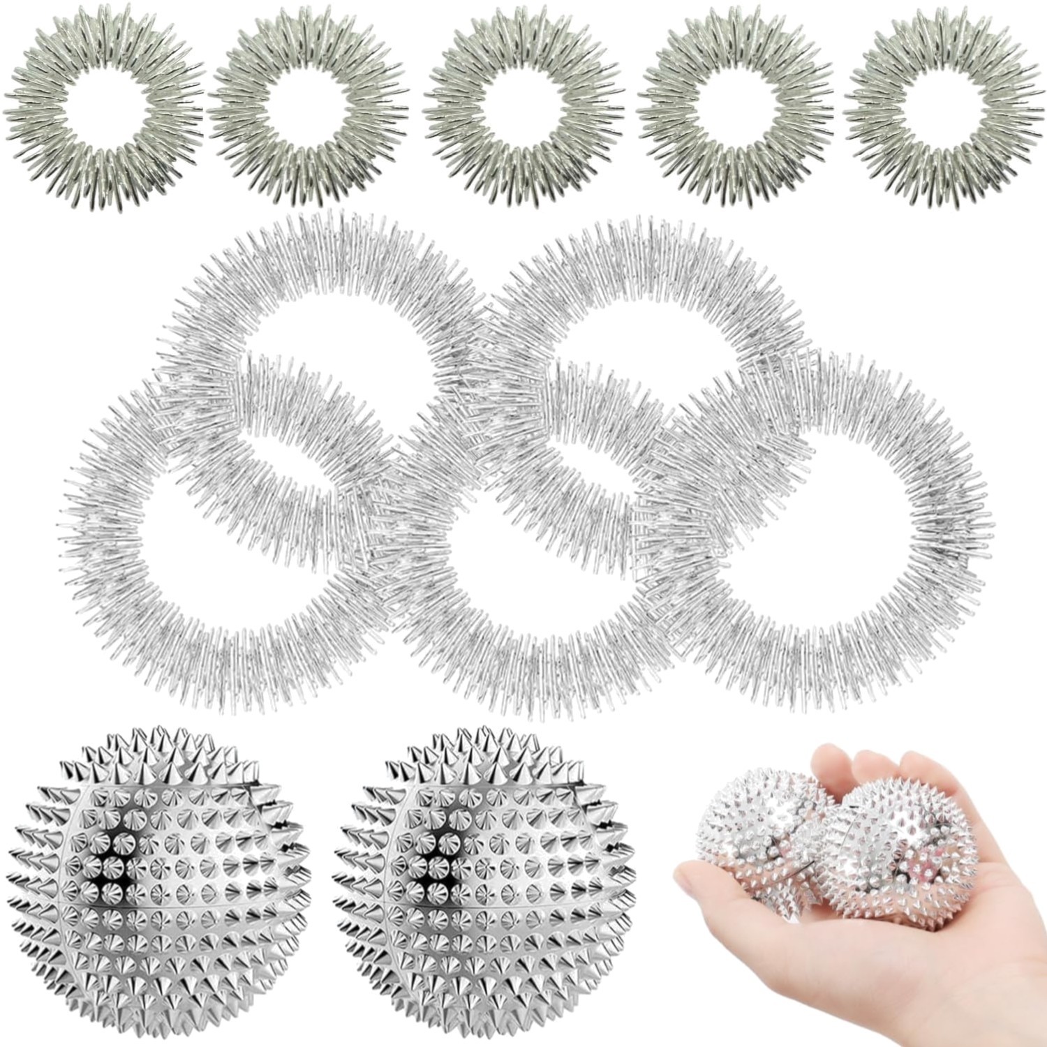 Akupressur Set Massage Kugel Ringe Armband Hand Fuß Stress Schmerz