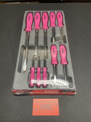 Snap-on Tools NEW PINK 10pc Screwdriver & Magnet Pocket Prybar Set SDDDPBX100EP