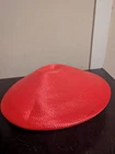 Vintage 1950s Elegance Bright Red Wide Brim Saucer Hat Derby Church Base For DIY
