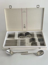 WMF Nortica Glossy Cromargan 24pc Flatware Set w/ Box + Serving & Pastry Forks