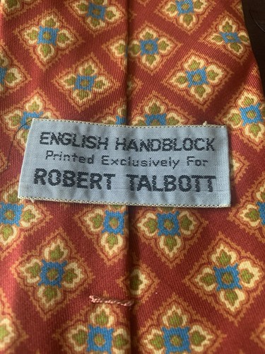 Pre Owned Men’s Robert Talbott English Handblock Tie Necktie Joseph deVKeefe - Picture 4 of 6