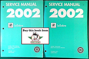 2002 Buick LeSabre Shop Service Repair Manual 2 Vol Set