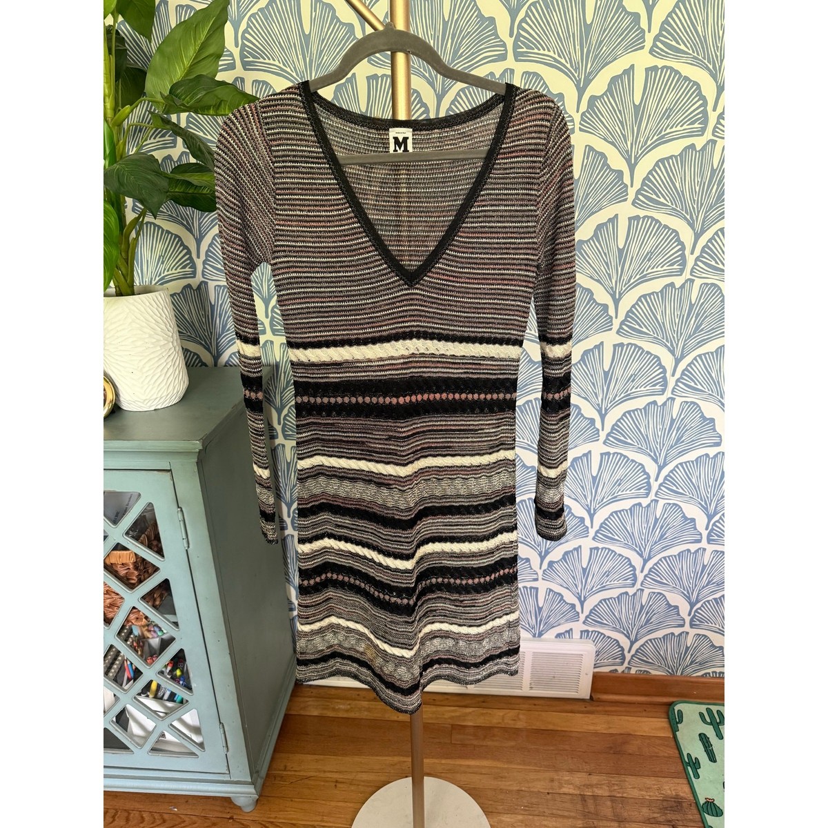 m missoni knitted dress M Missoni Squiggly purple, green and yellow authentic knit dress size 38 NWT