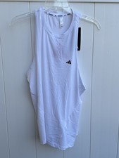 NWT Adidas Women  s Large Racerback Tank Top Athletic Training Gym Logo White