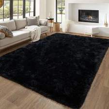 5'x7' Super Fluffy Rug for Bedroom, Modern Shag Black Area Rugs, Soft and Coz...
