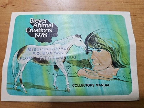 Vintage 1978 BREYER COLLECTORS MANUAL Pamplet 