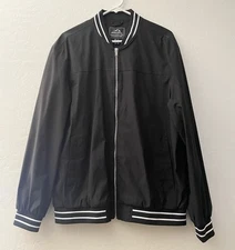 Boladeci Bomber Jackets Black Men’s Large Zipper Windbreaker Lightweight 