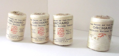 Vintage Lot of 4 Orchard Mercerized Machine Threads Size 60 1200 Yards USA