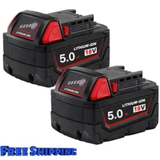 2X New For Milwaukee M18 18V Lithium 5.0Ah Extended Capacity Battery 48-11-1860