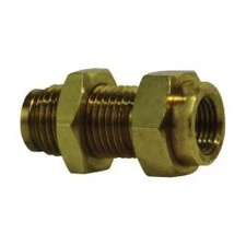 20172 Bulkhead Union, 3/8 in Push-In Tube x 1/4 in FIP, Brass