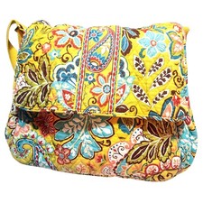 Vera Bradley Provencal Baby Diaper Bag Messenger Yellow Floral Retired Quilted