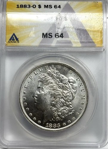 1883-O Morgan Silver Dollar, ANACS MS64 , New Orleans  Mint
