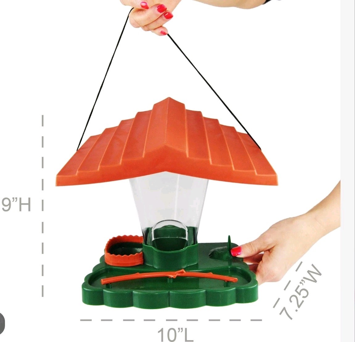 NEW Hanging Plastic Wild Bird Feeder House Tray Seed Birdhouse Perch Water 