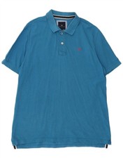 CREW CLOTHING Mens Polo Shirt XL Blue Cotton BF01