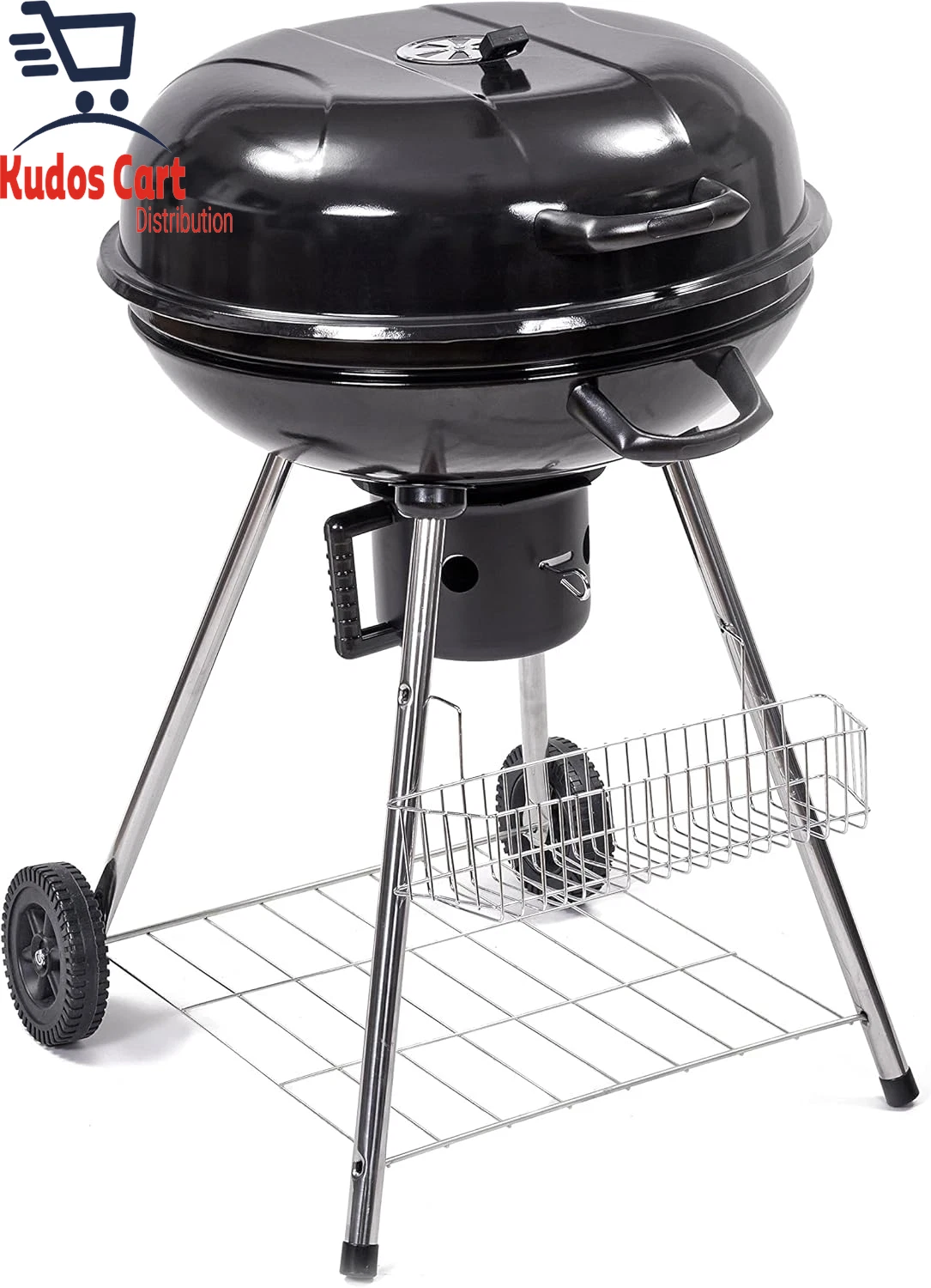 Portable Kettle BBQ Charcoal Grill Removable Ash Catcher Barbecue Camping