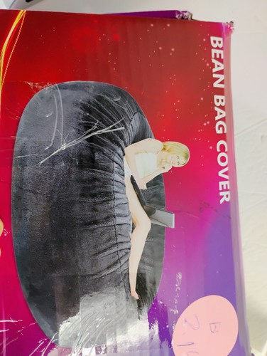 4FT Bean Bag Cover (No Filler) Grey/Black Color, NEW - Picture 2 of 5