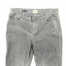 VTG St John's Bay Women's Pants Sz 8 Gray Corduroy Straight Leg Cotton Cords