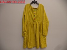 NWT - Mini Boden Girl's Daffodil Yellow Rainbow Button Jersey Dress, Size 9-10