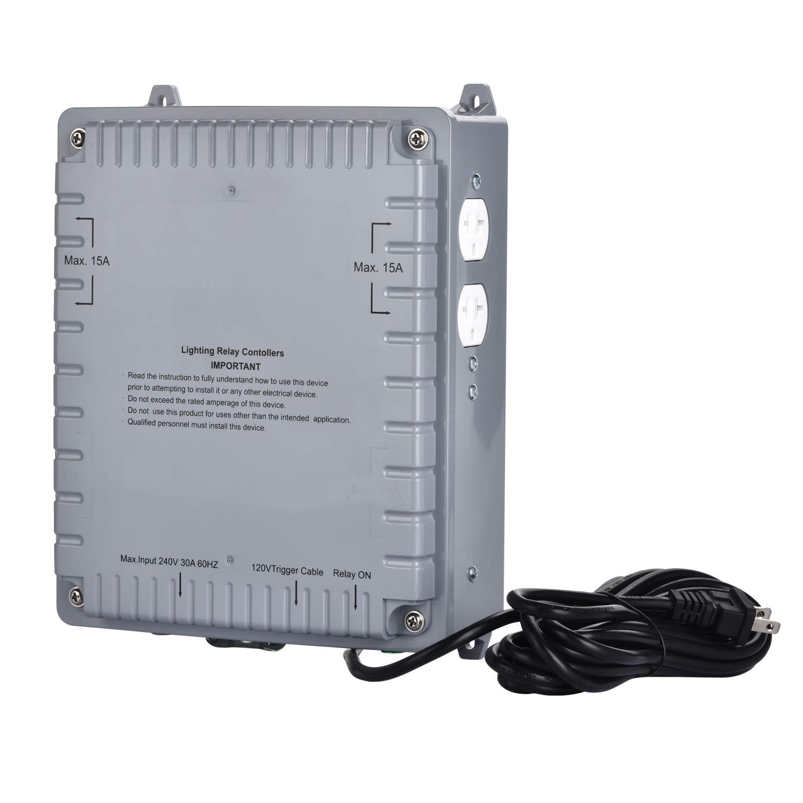 Controller With Trigger Cord, 4 Lighting Relay Controller, 120/240 Vo...