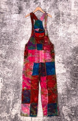 KATHMANDU Overalls One Size OS Womens Patch Work Tie Dye Cotton