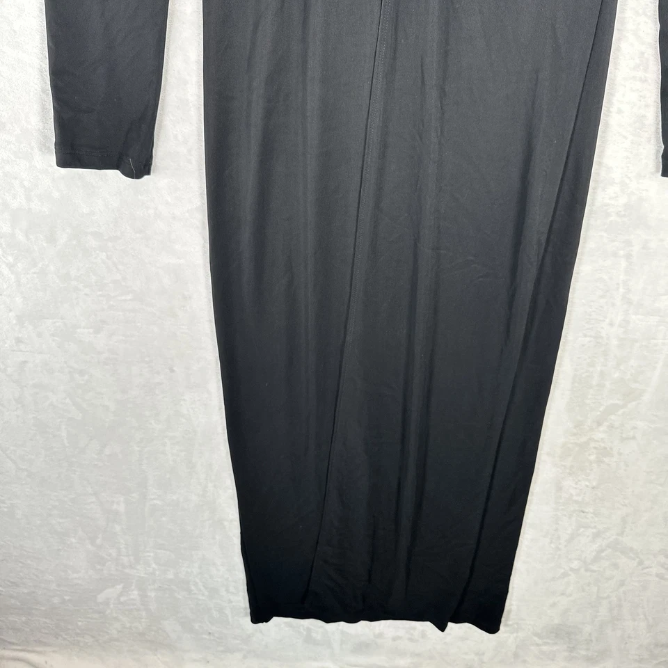 Chaqueta De Colección Forever 21 Para Mujer S Negra Maxi Cuello De Piel Sintética Gótica Y2K Plumero Foto 3 de 4