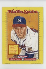 1989 Donruss Jumbo Warren Spahn Puzzle Warren Spahn HOF 0au4