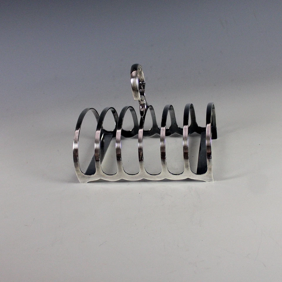 Antiguo portacartas inglés plateado soporte para servilletas soporte para tostadas Foto 2 de 4