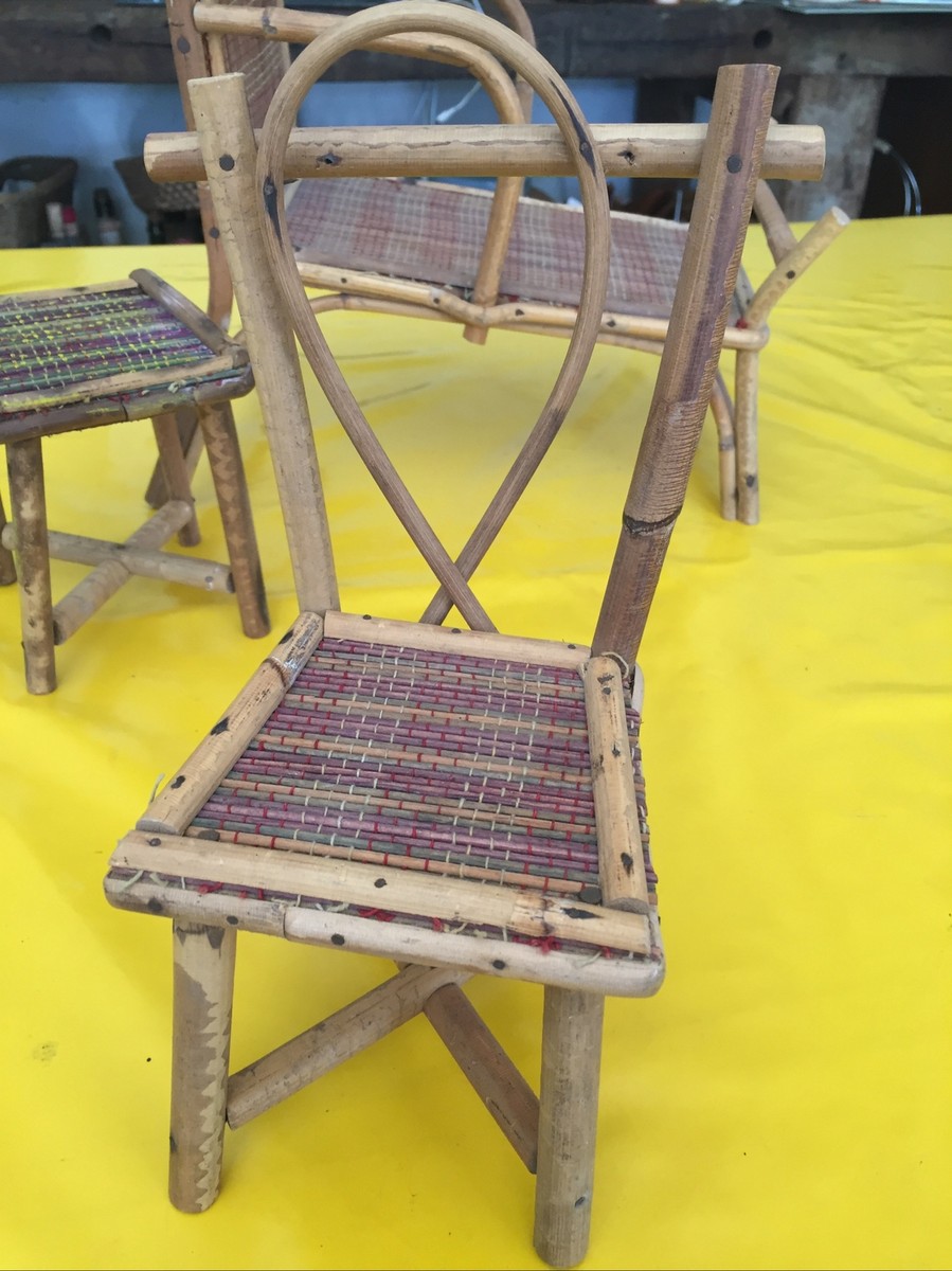 Mobilier De Poupée Ancien – Rotin Et Bambou (occasion)