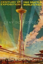 1962 Seattle World's Fair CENTURY 21 EXPO Space Needle Unique Larger than 8x10"