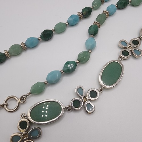 Vintage Whitney Kelly 925 Green Gemstone 7.5" Bracelet With Matching 20" Bead - Picture 12 of 20