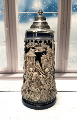 Deutschland Germany Jousting Knights Beer Stein Cobalt Ltd Edition #2