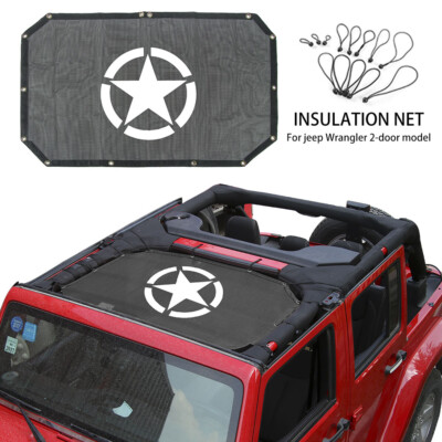 2-Door Top Sunshade Mesh Protect Net Cover Anti-UV for Jeep Wrangler TJ