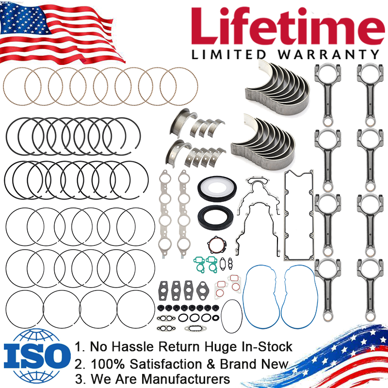 GMC Chevy 4.8L 5.3L Engine Rebuild Kit - Head Gasket Bearings Piston Rings