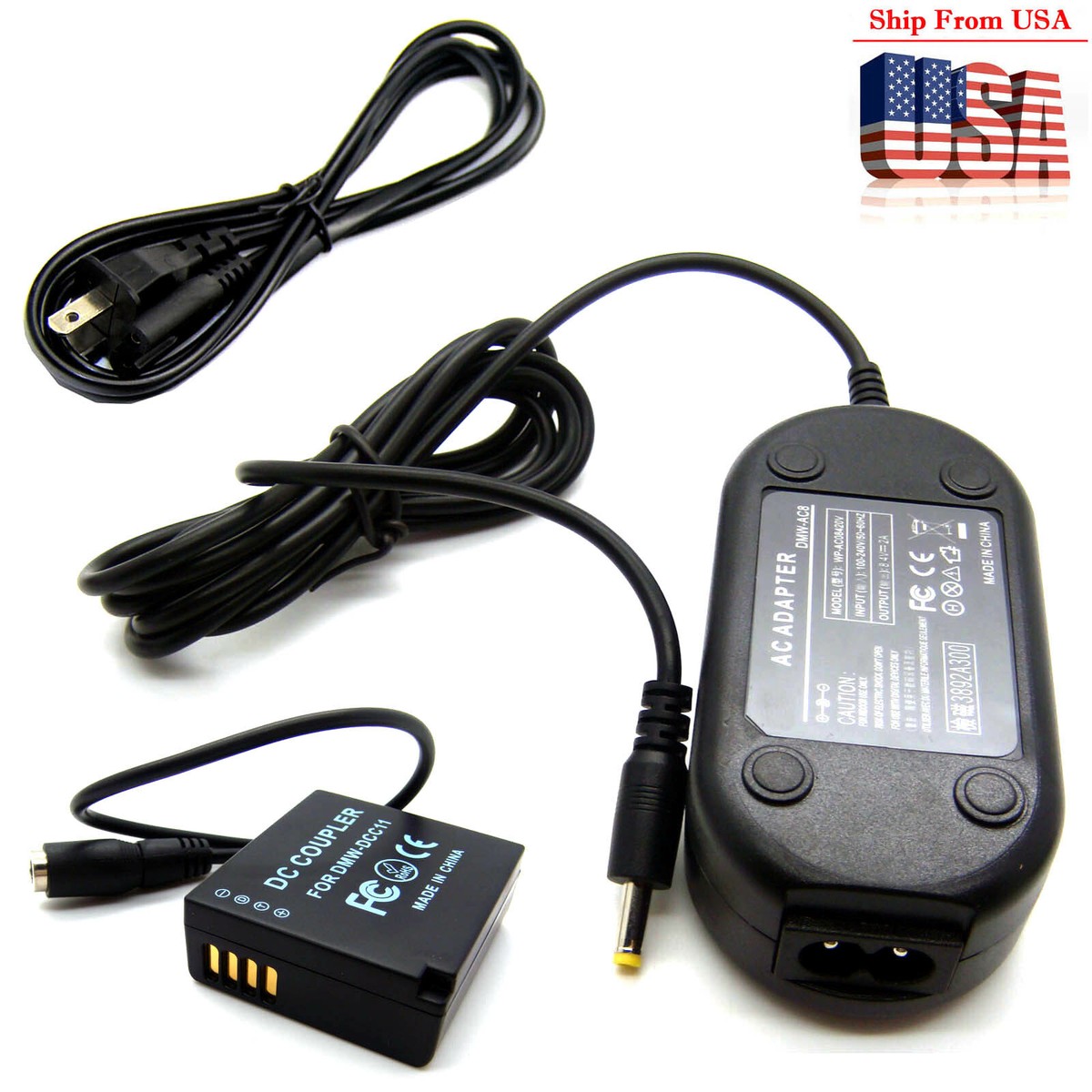 DC 8.4V AC Adapter Power Supply For Panasonic Lumix DC-TZ90 DC