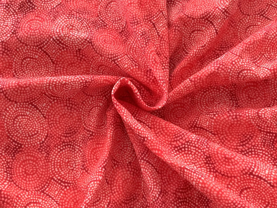 Vintage Orange Swirly Dots Batik Sewing Fabric 2.6 yd 42" Ditsy Quilting Cotton - Image 3 of 4